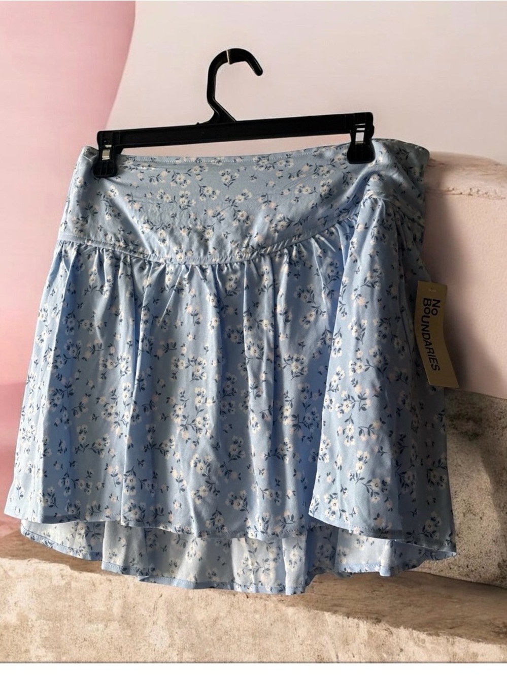 No Boundaries Blue Floral Circle Skirt